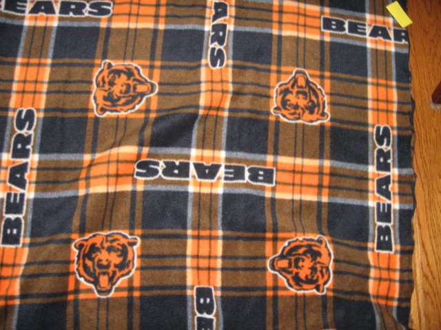 Image 1 of Chicago Bears football adult fleece blanket 64