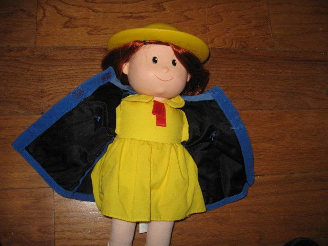 Image 3 of Madeline talking Doll Yellow dress hat blue coat Great Condition