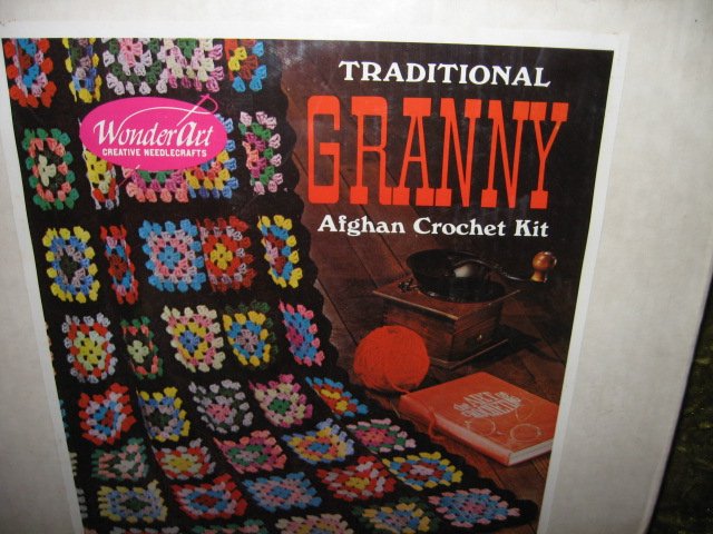 Image 0 of Wonder art granny crochet  Afghan kit 14 colors Sealed New 45