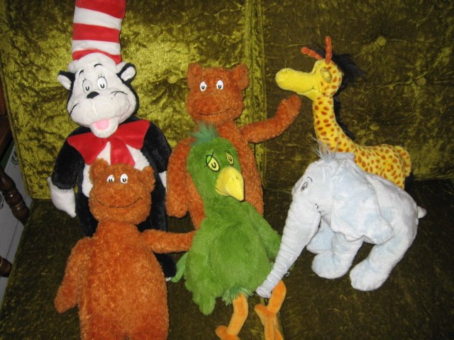 Image 1 of Dr Seuss stuffed animal family cat in the hat 