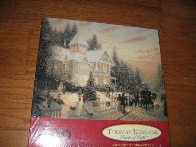 Image 0 of Thomas Kinkade Victorian Christmas 1000 piece Puzzle  oversized Unopened  