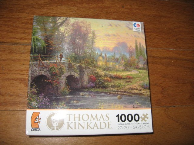 Image 0 of Thomas Kinkade Cobblestone Evening1000 piece Puzzle Unopened 