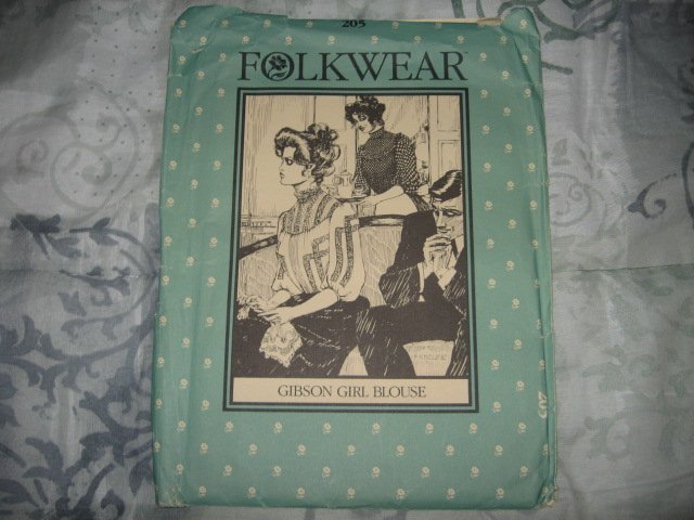 Image 0 of Folkware Gibson Girl Blouse number 205 uncut SML pattern women costume year 1982