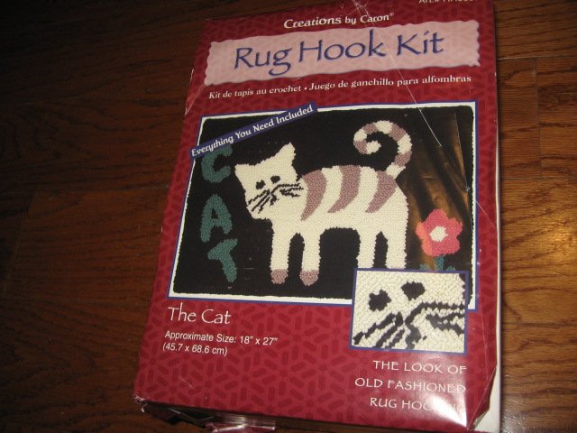 Image 0 of Cat Latch Hook kit yarn rug The Cat 18 X 27 inches new in box   