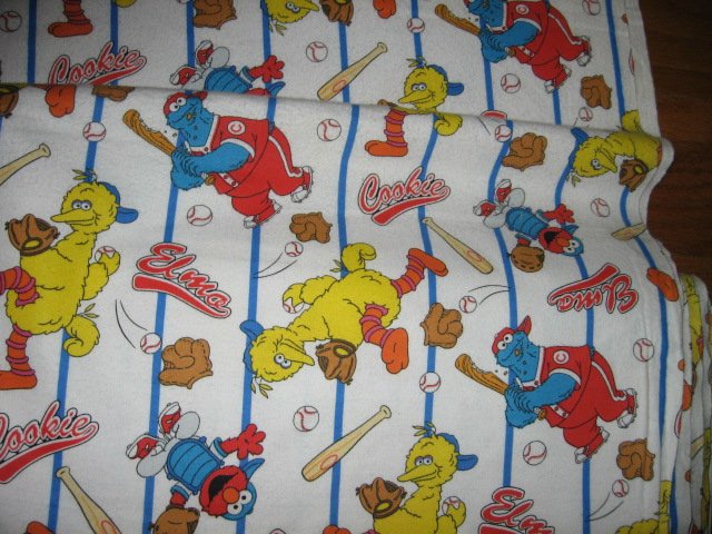 Image 2 of Sesame Street Big Bird Ernie Cookie monster playing baseball white by the yard 