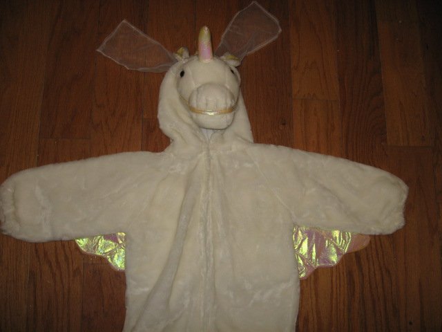 Image 0 of Chrisha playful plush Unicorn white horse costume ages 4-6 teacher school play