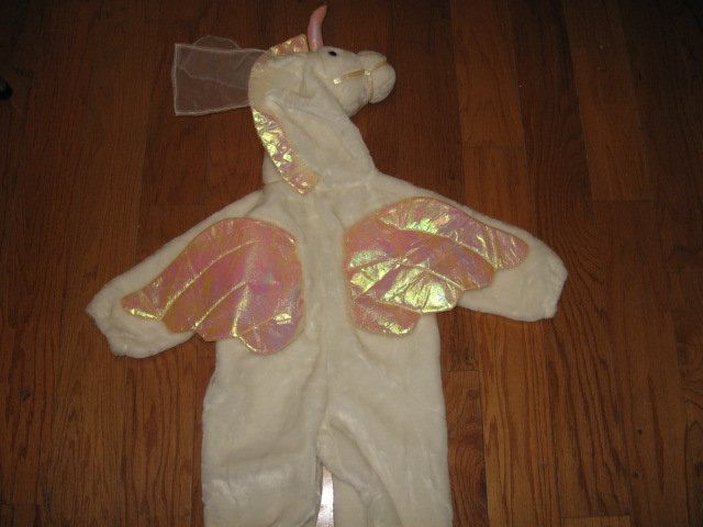 Image 1 of Chrisha playful plush Unicorn white horse costume ages 4-6 teacher school play