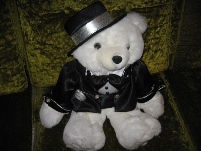 Image 1 of Collectible New Year Teddy Bear plush tuxedo hat new 2000 18