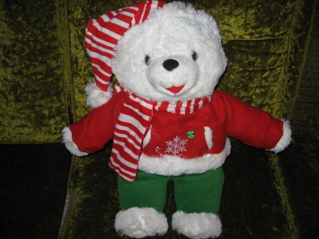 Image 0 of Collectible Christmas Snowflake Teddy Bear plush hat scarf jacket  new 2012 18