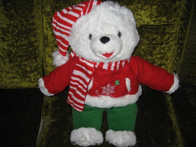 Image 1 of Collectible Christmas Snowflake Teddy Bear plush hat scarf jacket  new 2012 18