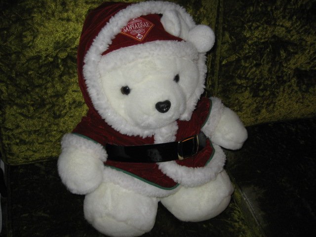Image 0 of SantaTeddy Bear collectible plush jacket hood cap  rare  1998 18
