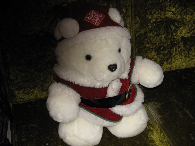 Image 4 of SantaTeddy Bear collectible plush jacket hood cap  rare  1998 18