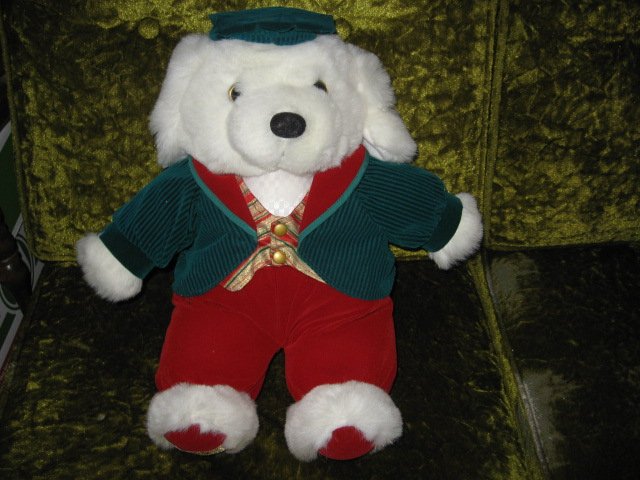 Image 0 of Collectible Xmas Irish Teddy Bear plush jacket tam-o-shanter  new 1995 16