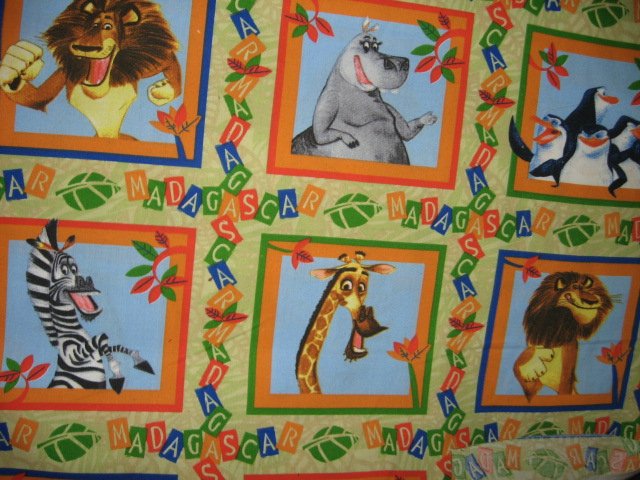 Image 1 of Madagascar squares Lion zebra giraffe hippo Set of 14  to sew