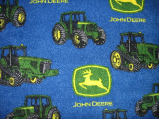 John Deere Tractor Baby blue Fleece Blanket 30 X 32 