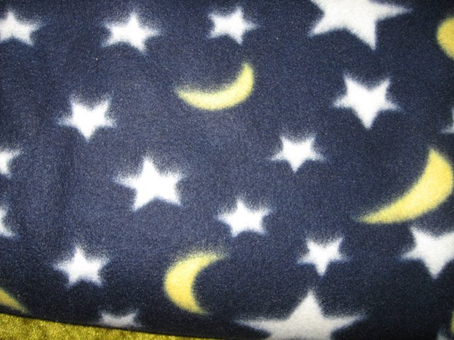 moon and stars  fleece blanket 46 X 64