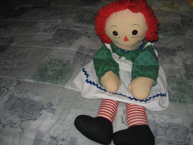 Image 2 of Raggedy Ann doll soft dress apron yarn hair