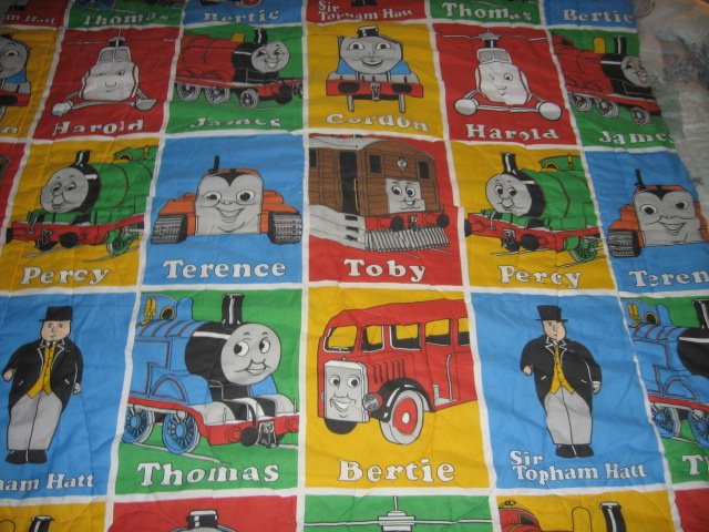 Image 1 of Thomas the tank Train child  fabric comforter double bed size