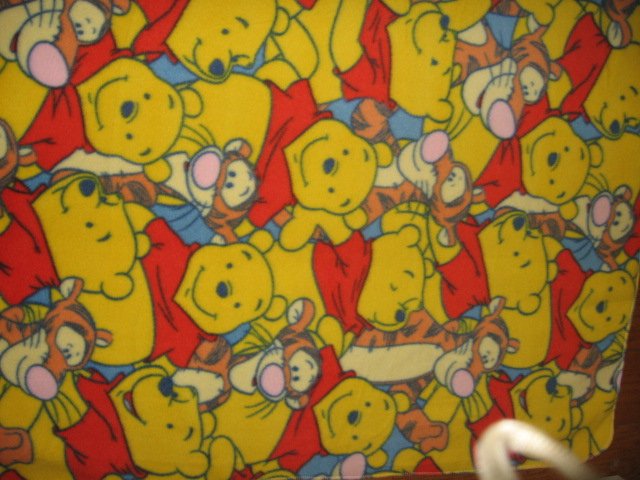 Image 1 of Winnie the Pooh Tigger newborn  baby blanket Handmade with licensed fleece