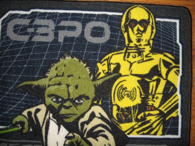 Image 4 of Star Wars Yoda R2D2 C-3PO  Bathroom Floor Mat rubber back Rare 