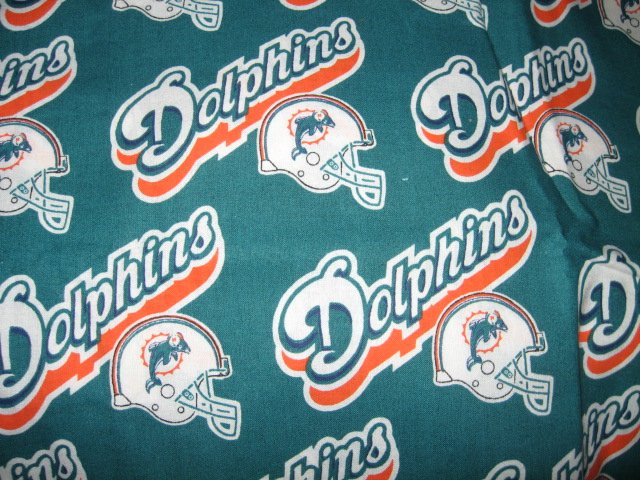 Image 1 of Miami Dolphins NFL football 1997 fat quarters