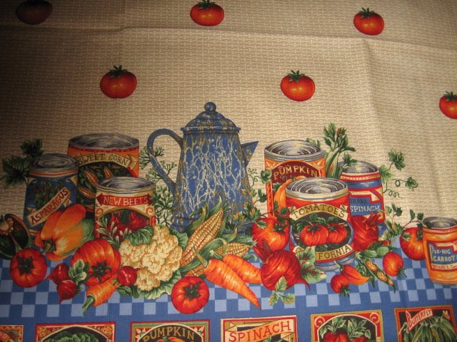 Image 0 of Vegetable tomato farm fabric apron panel adult Cotton to sew