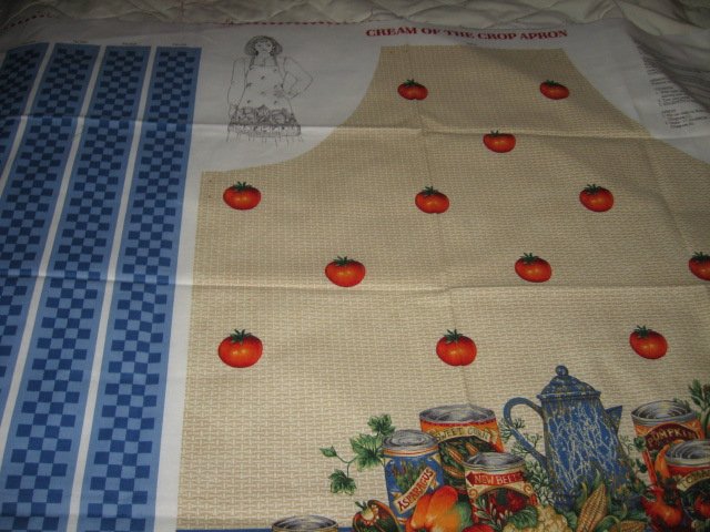 Image 1 of Vegetable tomato farm fabric apron panel adult Cotton to sew