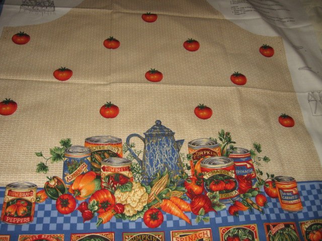 Image 2 of Vegetable tomato farm fabric apron panel adult Cotton to sew