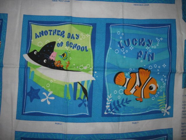 Image 2 of Nemo Disney small fish big reef fabric soft book panel or Quilt to sew /