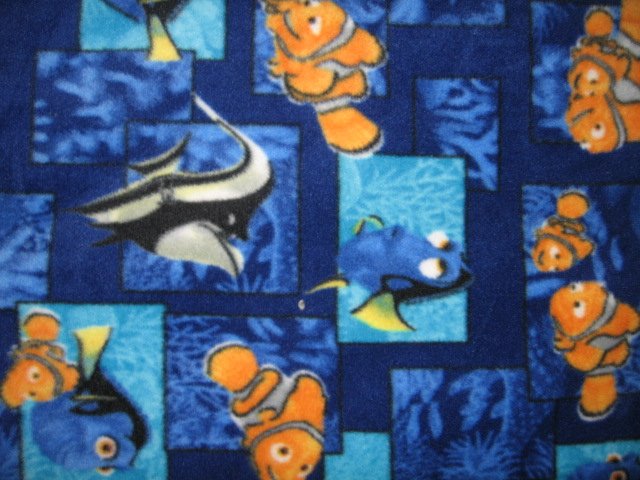 Image 0 of Nemo fish sea ocean fleece baby blanket 28 x28 inches