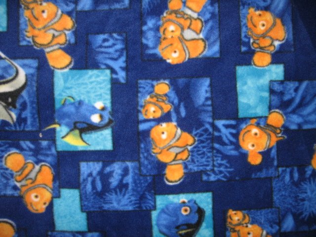 Image 1 of Nemo fish sea ocean fleece baby blanket small 24 x24  inches
