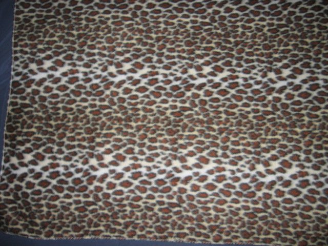 Image 0 of Wild animal leopard spot stripe brown fleece blanket
