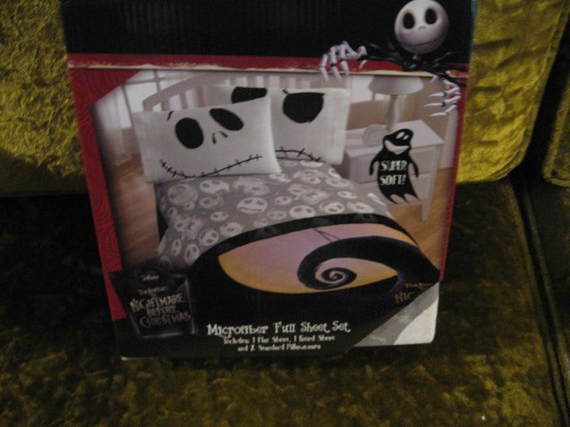Image 0 of Tim Burton's nightmare before christmas full flat fitted sheet set 