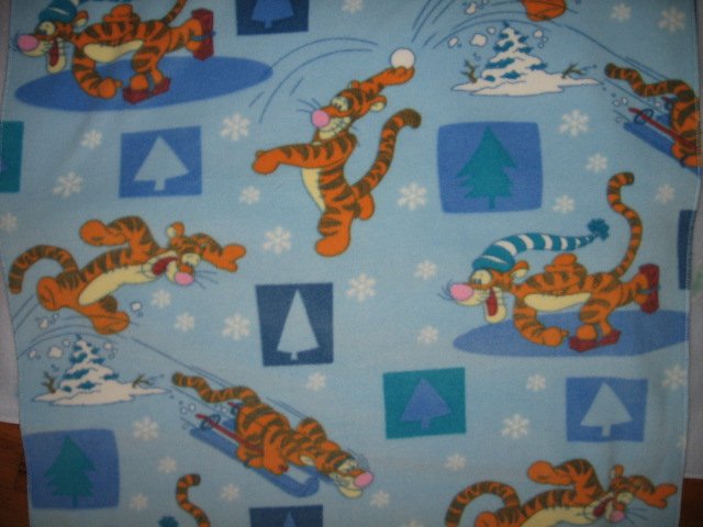 Tigger tree snow baby blanket or for toddler day care 30 by 36 inches blue