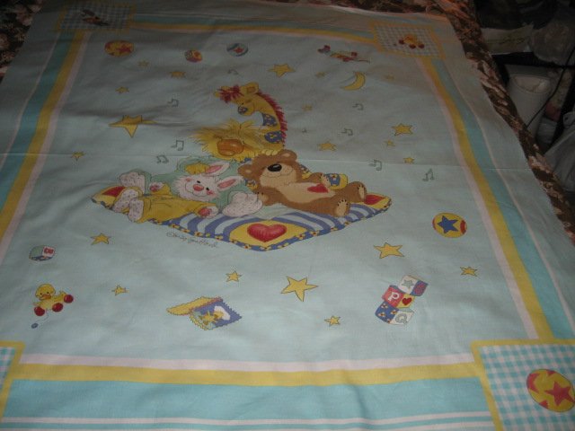 Image 2 of Suzy's Zoo Giraffe Bunny Bear Crib fabric Panel to sew 