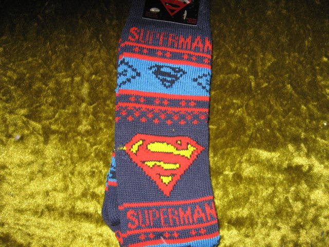 Superman Winter kneehigh socks spandex child size 10-13 