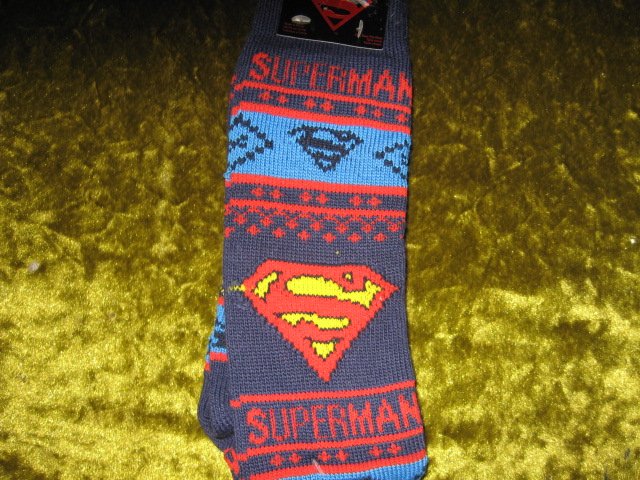 Image 0 of Superman Winter kneehigh socks spandex child size 10-13 