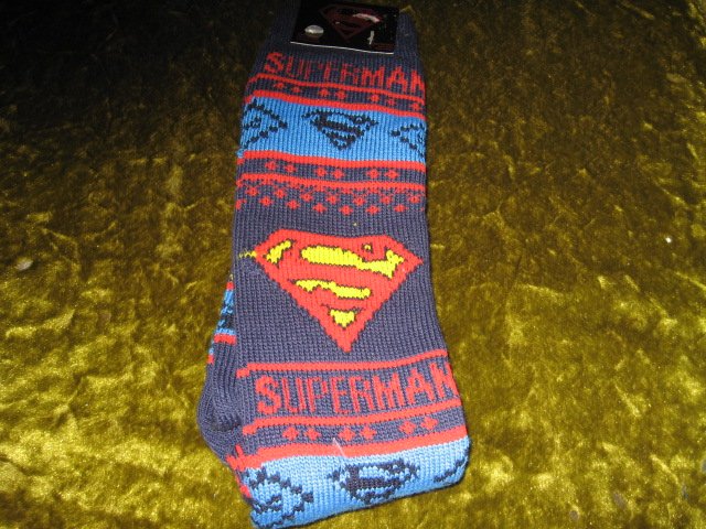 Image 1 of Superman Winter kneehigh socks spandex child size 10-13 