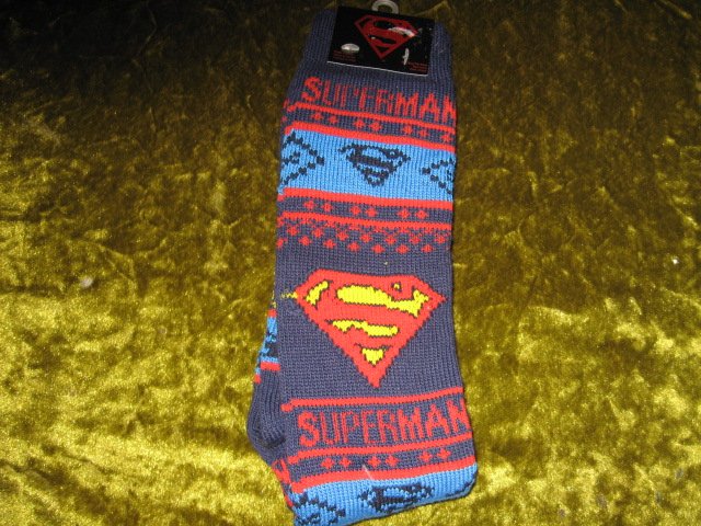 Image 2 of Superman Winter kneehigh socks spandex child size 10-13 