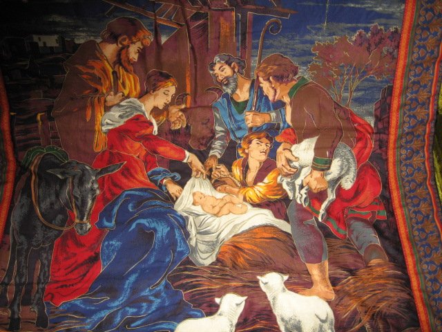 Image 1 of Nativity Jesus Quilt Mary Joseph Christmas Wal Mart Display item rare