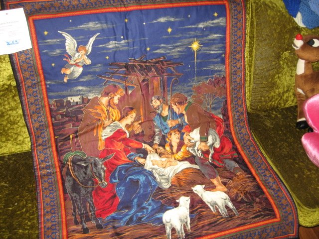 Image 3 of Nativity Jesus Quilt Mary Joseph Christmas Wal Mart Display item rare