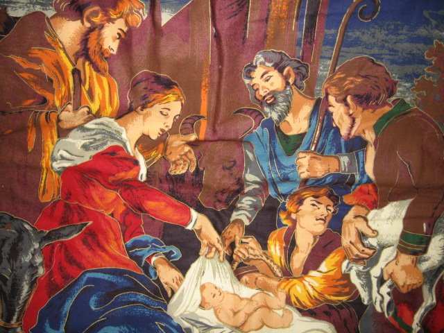 Image 4 of Nativity Jesus Quilt Mary Joseph Christmas Wal Mart Display item rare