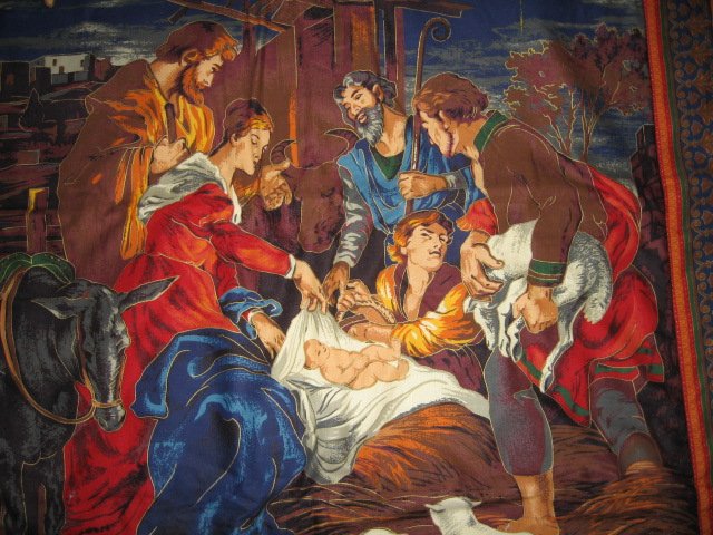 Image 7 of Nativity Jesus Quilt Mary Joseph Christmas Wal Mart Display item rare