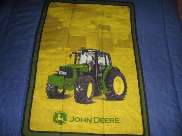 Image 1 of John Deere Tractor extra thick comforter 60 inches by 82 inches w/pillow case 