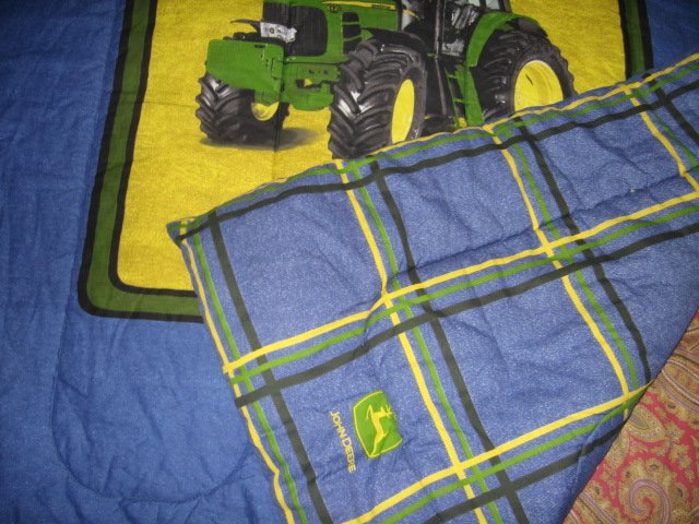 Image 4 of John Deere Tractor extra thick comforter 60 inches by 82 inches w/pillow case 