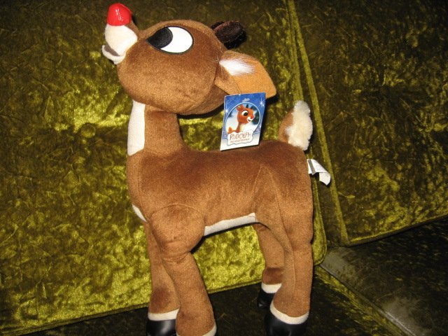 Rudolph the Red Nose Reindeer Doll with tag new vintage