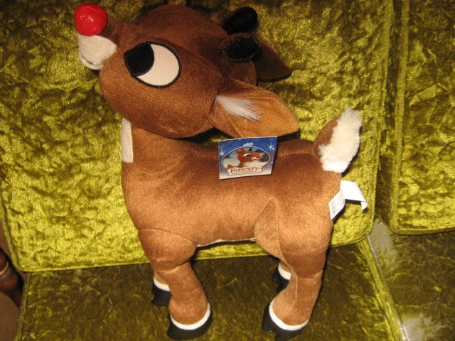 Image 1 of Rudolph the Red Nose Reindeer Doll with tag new vintage