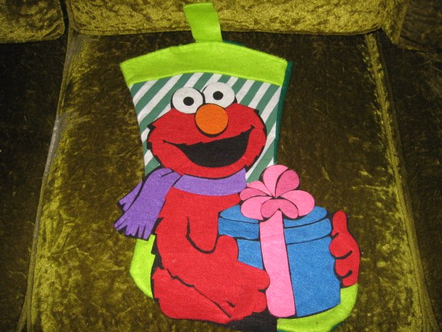 Image 0 of Elmo 18 inch felt Christmas stocking with hanger