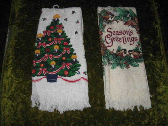 Image 0 of Kitchen towel Season Greeting  Christmas set of two