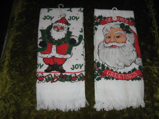Kitchen towel Santa Seasons Greeting Christmas set of two
